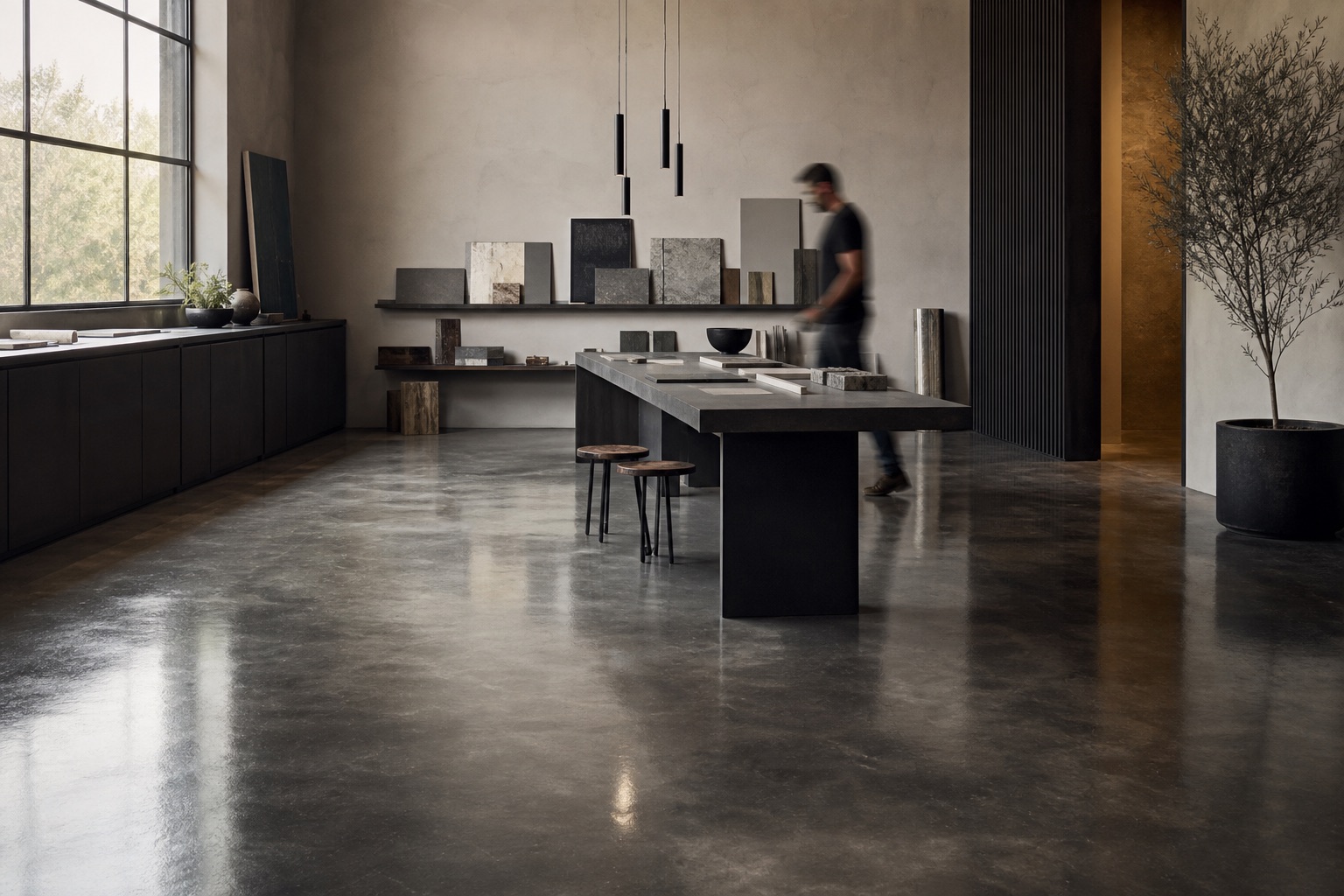 Metallic interior floor, a sample project visualization